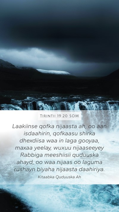 Tirintii 19:20 SOM Bible Verse Image