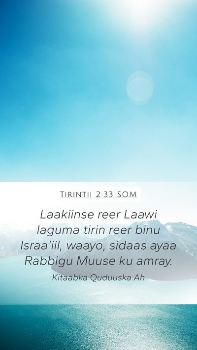 Tirintii 2:33 SOM Bible Verse Image
