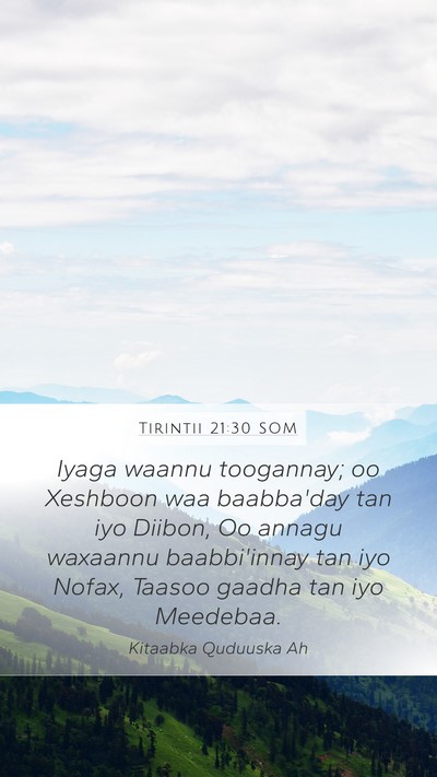 Tirintii 21:30 SOM Bible Verse Image
