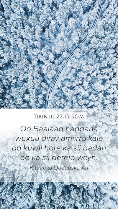 Tirintii 22:15 SOM Bible Verse Image