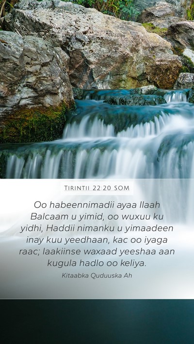 Tirintii 22:20 SOM Bible Verse Image