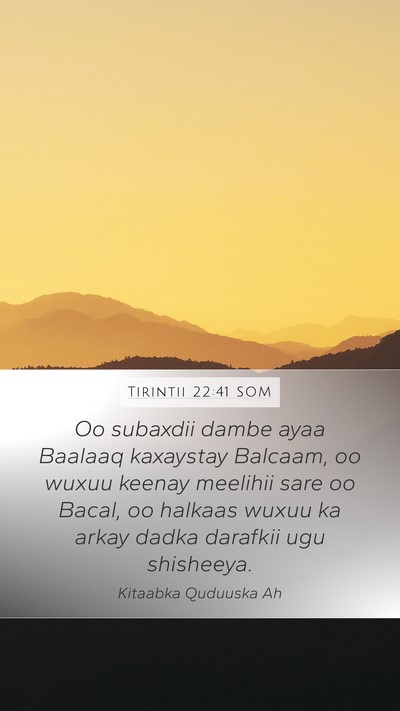 Tirintii 22:41 SOM Bible Verse Image