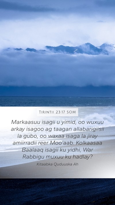 Tirintii 23:17 SOM Mobile Phone Wallpaper - Markaasuu isagii u yimid, oo wuxuu arkay isagoo - Mobile Bible Verse Wallpaper