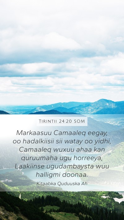Tirintii 24:20 SOM Bible Verse Image