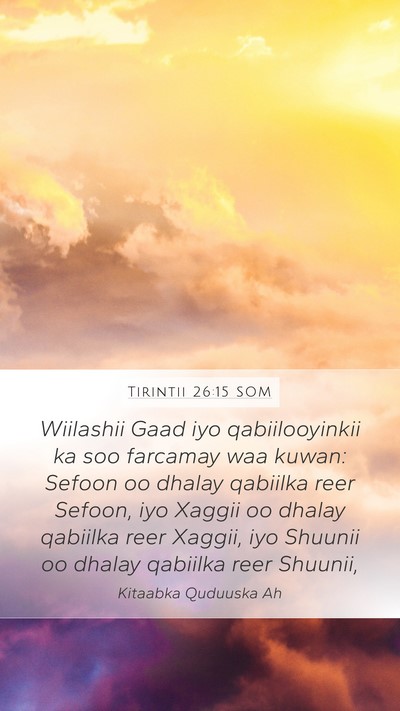 Tirintii 26:15 SOM Bible Verse Image
