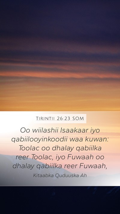 Tirintii 26:23 SOM Bible Verse Image
