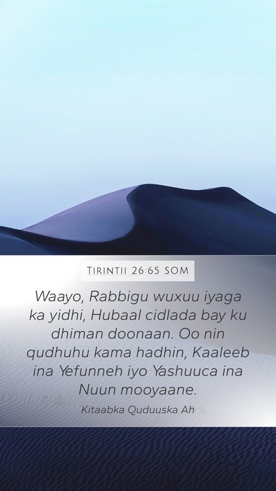 Tirintii 26:65 SOM Bible Verse Image