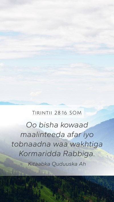 Tirintii 28:16 SOM Bible Verse Image