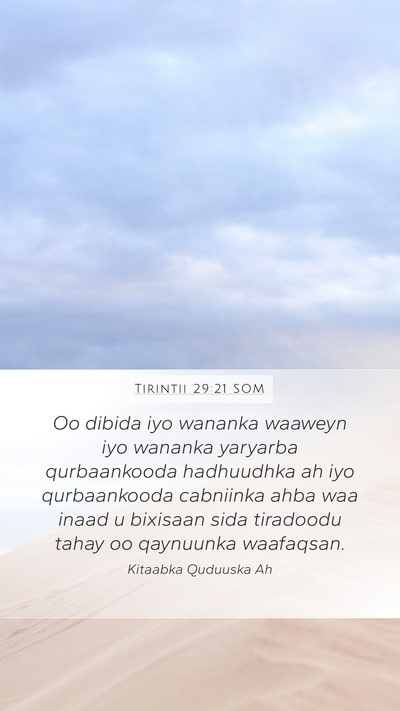 Tirintii 29:21 SOM Bible Verse Image
