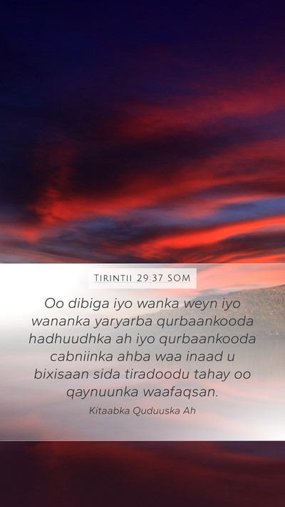 Tirintii 29:37 SOM Mobile Phone Wallpaper - Oo dibiga iyo wanka weyn iyo wananka yaryarba - Mobile Bible Verse Wallpaper