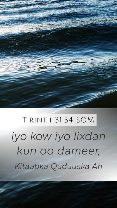 Tirintii 31:34 SOM Mobile Phone Wallpaper - iyo kow iyo lixdan kun oo - Mobile Bible Verse Wallpaper