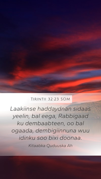 Tirintii 32:23 SOM Bible Verse Image