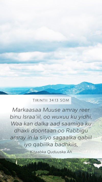Tirintii 34:13 SOM Bible Verse Image