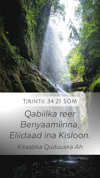 Tirintii 34:21 SOM Mobile Phone Wallpaper - Qabiilka reer Benyaamiinna, Eliidaad ina - Mobile Bible Verse Wallpaper