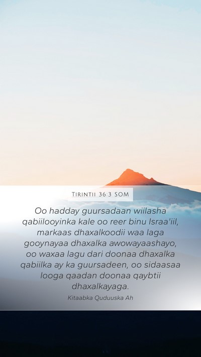 Tirintii 36:3 SOM Mobile Phone Wallpaper - Oo hadday guursadaan wiilasha qabiilooyinka kale - Mobile Bible Verse Wallpaper