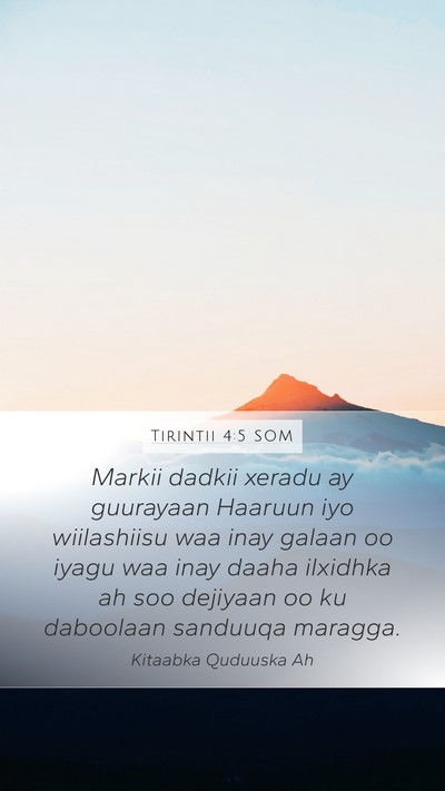 Tirintii 4:5 SOM Mobile Phone Wallpaper - Markii dadkii xeradu ay guurayaan Haaruun iyo - Mobile Bible Verse Wallpaper