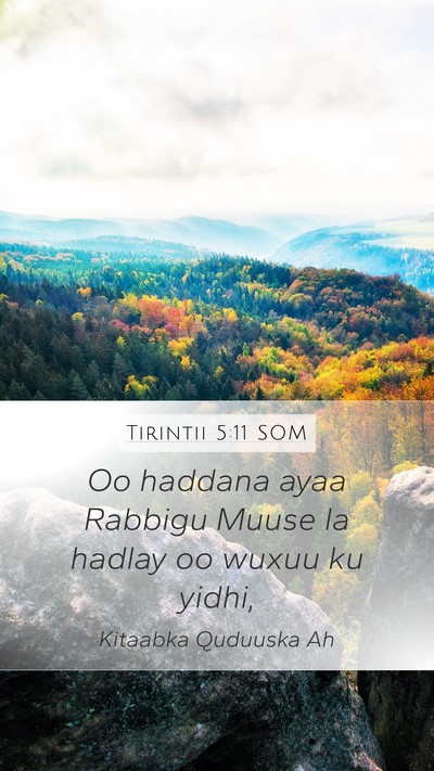Tirintii 5:11 SOM Mobile Phone Wallpaper - Oo haddana ayaa Rabbigu Muuse la hadlay oo wuxuu - Mobile Bible Verse Wallpaper