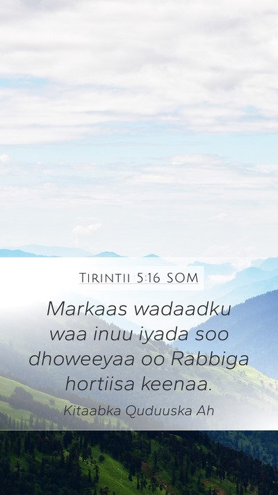 Tirintii 5:16 SOM Mobile Phone Wallpaper - Markaas wadaadku waa inuu iyada soo dhoweeyaa oo - Mobile Bible Verse Wallpaper