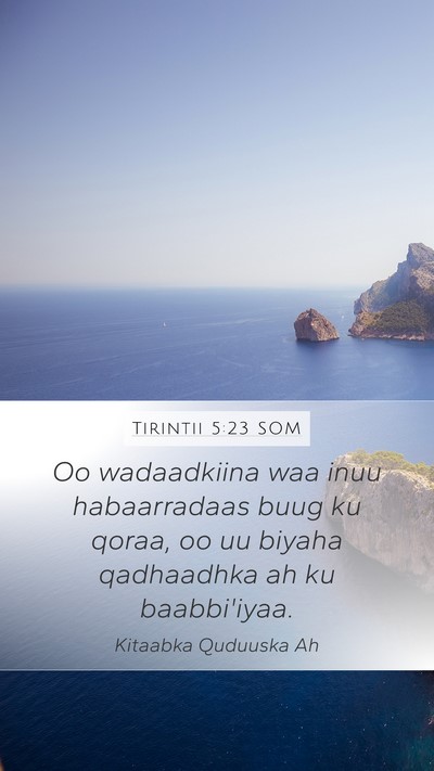 Tirintii 5:23 SOM Mobile Phone Wallpaper - Oo wadaadkiina waa inuu habaarradaas buug ku - Mobile Bible Verse Wallpaper