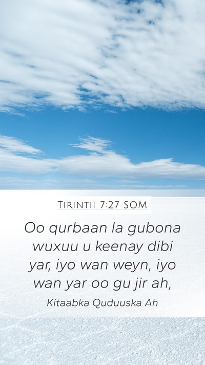 Tirintii 7:27 SOM Bible Verse Image