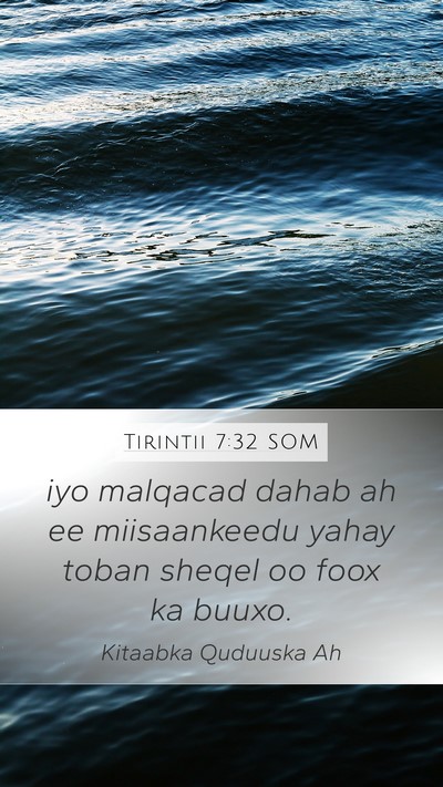 Tirintii 7:32 SOM Mobile Phone Wallpaper - iyo malqacad dahab ah ee miisaankeedu yahay toban - Mobile Bible Verse Wallpaper
