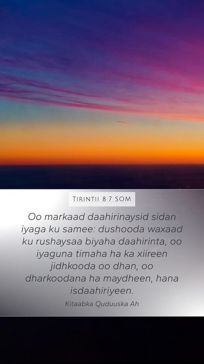Tirintii 8:7 SOM Mobile Phone Wallpaper - Oo markaad daahirinaysid sidan iyaga ku samee: - Mobile Bible Verse Wallpaper