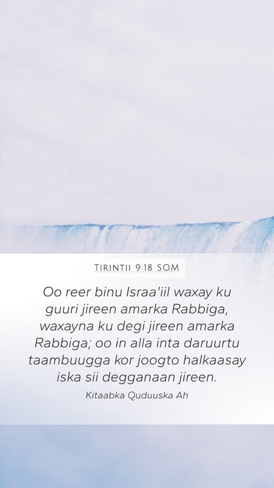 Tirintii 9:18 SOM Bible Verse Image