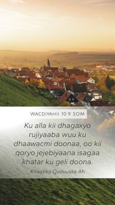 Wacdiyahii 10:9 SOM Mobile Phone Wallpaper - Ku alla kii dhagaxyo rujiyaaba wuu ku dhaawacmi - Mobile Bible Verse Wallpaper