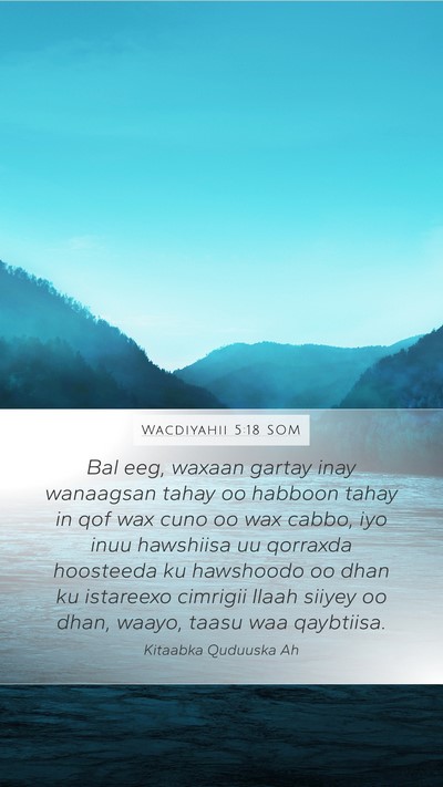 Wacdiyahii 5:18 SOM Bible Verse Image
