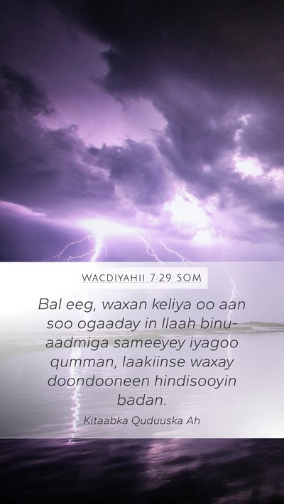 Wacdiyahii 7:29 SOM Bible Verse Image