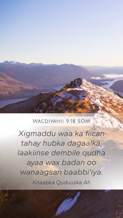 Wacdiyahii 9:18 SOM Bible Verse Image