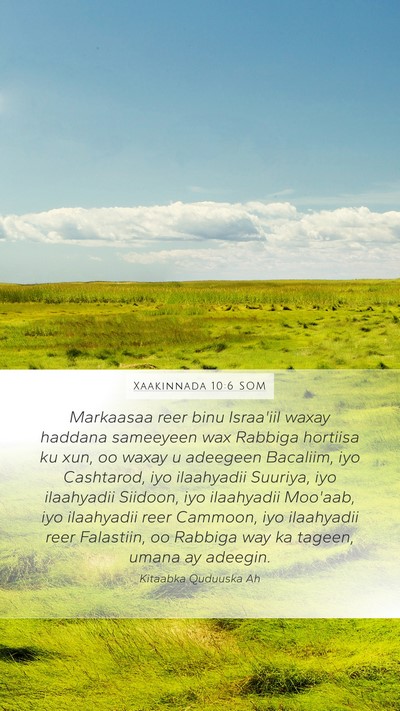 Xaakinnada 10:6 SOM Bible Verse Image