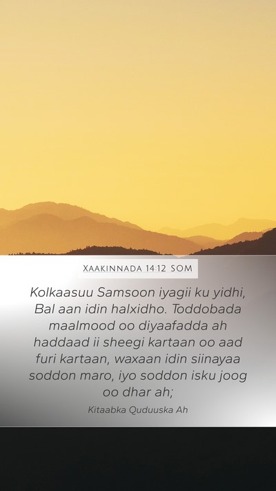 Xaakinnada 14:12 SOM Bible Verse Image
