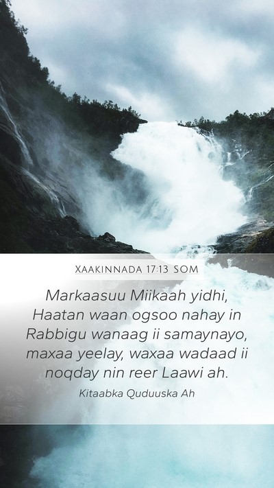 Xaakinnada 17:13 SOM Mobile Phone Wallpaper - Markaasuu Miikaah yidhi, Haatan waan ogsoo nahay - Mobile Bible Verse Wallpaper