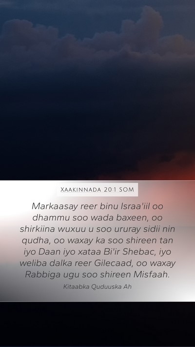 Xaakinnada 20:1 SOM Bible Verse Image