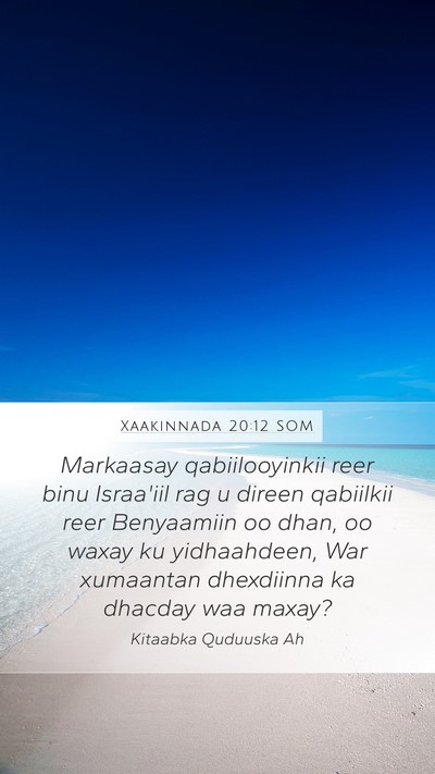 Xaakinnada 20:12 SOM Mobile Phone Wallpaper - Markaasay qabiilooyinkii reer binu Israa'iil rag - Mobile Bible Verse Wallpaper