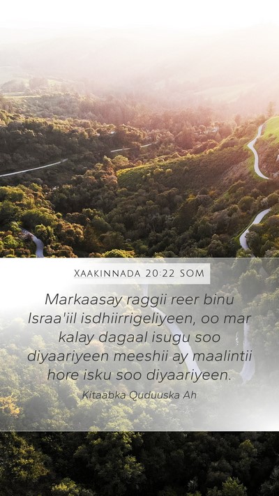 Xaakinnada 20:22 SOM Mobile Phone Wallpaper - Markaasay raggii reer binu Israa'iil - Mobile Bible Verse Wallpaper