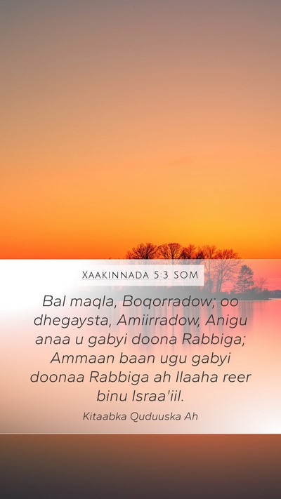 Xaakinnada 5:3 SOM Bible Verse Image