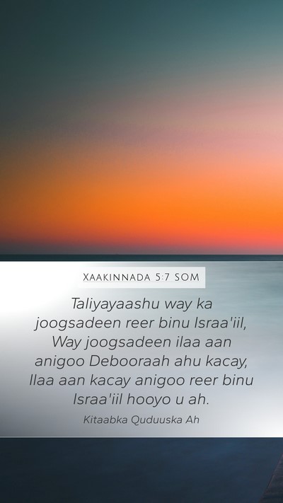 Xaakinnada 5:7 SOM Bible Verse Image