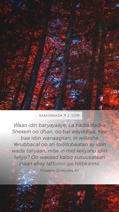 Xaakinnada 9:2 SOM Bible Verse Image
