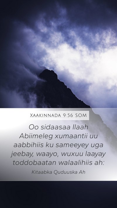 Xaakinnada 9:56 SOM Bible Verse Image