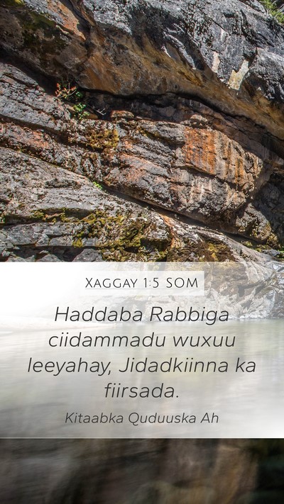 Xaggay 1:5 SOM Bible Verse Image