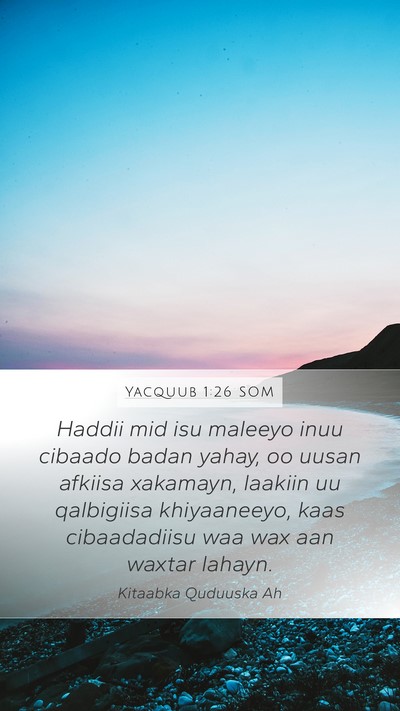 Yacquub 1:26 SOM Bible Verse Image