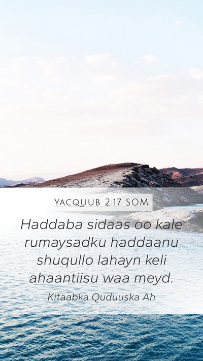Yacquub 2:17 SOM Bible Verse Image
