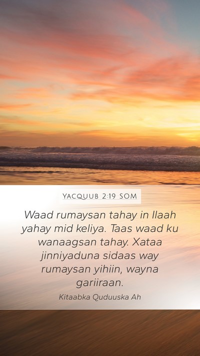 Yacquub 2:19 SOM Bible Verse Image