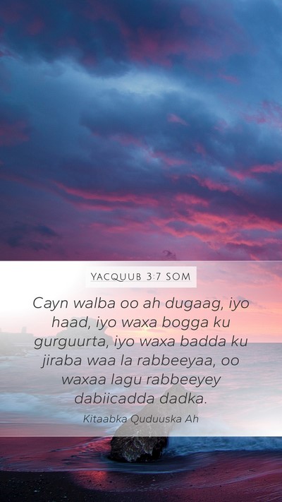 Yacquub 3:7 SOM Bible Verse Image