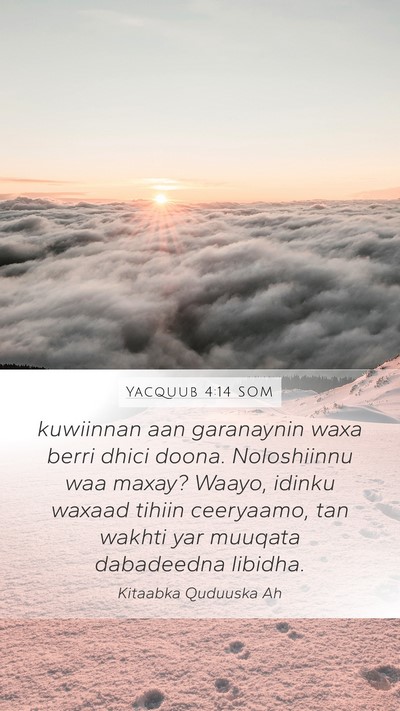 Yacquub 4:14 SOM Bible Verse Image