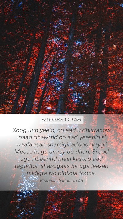 Yashuuca 1:7 SOM Bible Verse Image