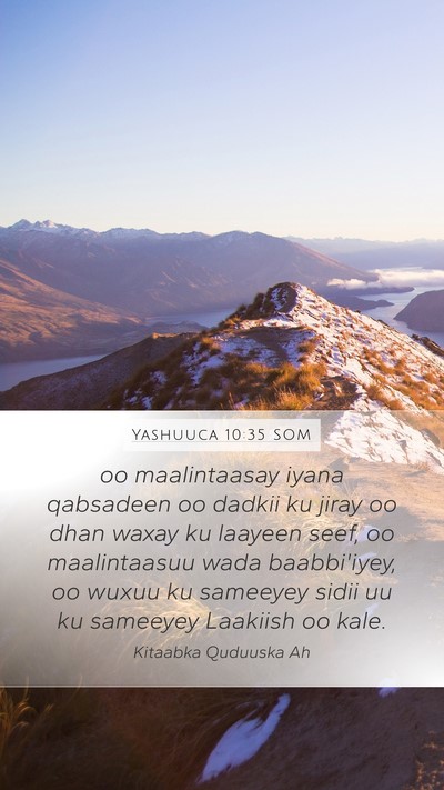 Yashuuca 10:35 SOM Bible Verse Image
