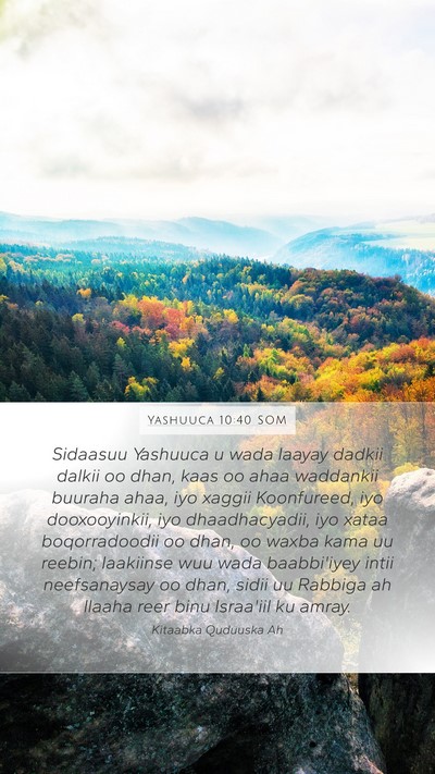 Yashuuca 10:40 SOM Bible Verse Image